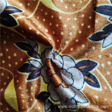 Pattern Printed 100% Polyester Velvet Fabric